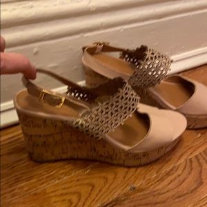 Cork wedge platform sandals